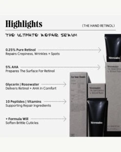 The Hand Retinol - Repair Treatment With 0.25% Pure Retinol + 5% AHA -WELA Beauty Shop Necessaire HandRetinol Highlights 06